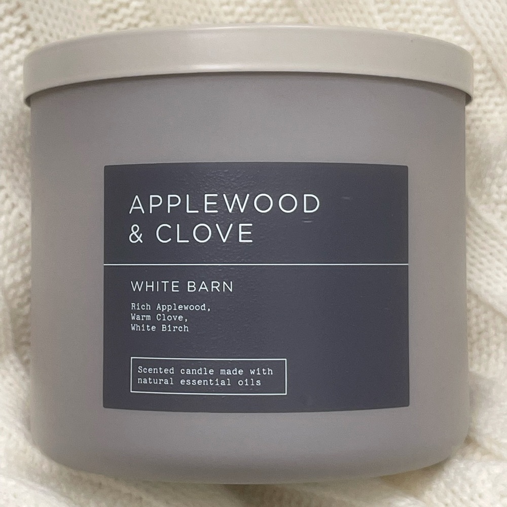NEW Applewood & Clove 3-Wick Candle Bath & Body Works